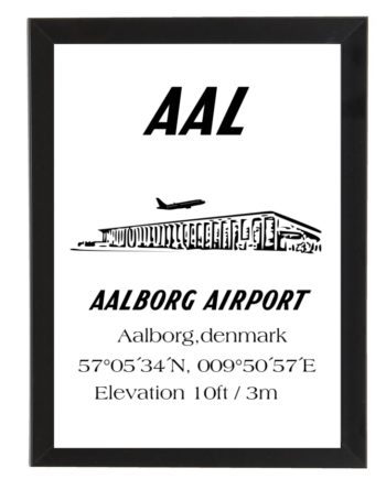 Plakat m. ramme - Aalborg lufthavn