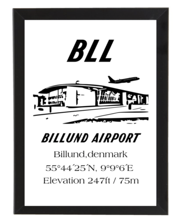 Plakat m. ramme – Billund lufthavn