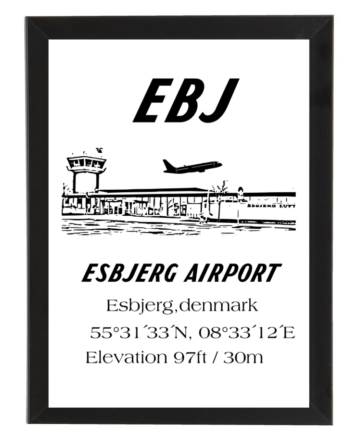 Plakat m. ramme - Esbjerg lufthavn