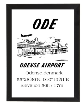 Plakat m. ramme - Odense lufthavn