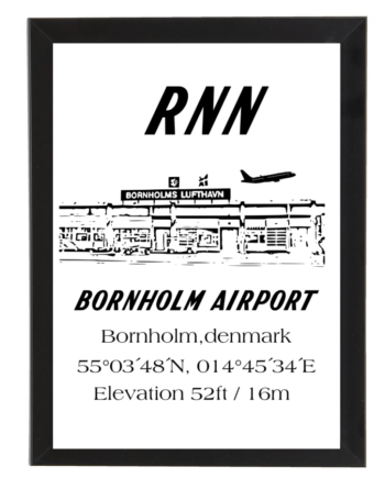 Plakat m. ramme - Bornholm lufthavn
