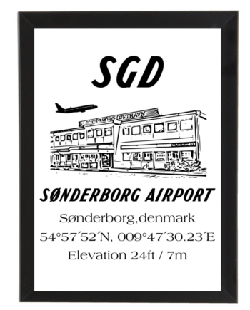 Plakat m. ramme – Sønderborg lufthavn