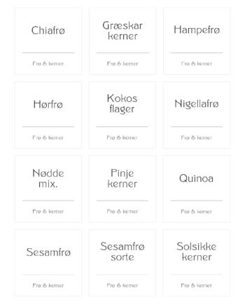 Labels - Frø & kerner