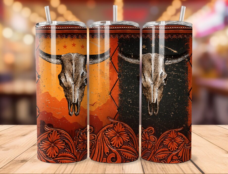 Tumbler - Bull skulls