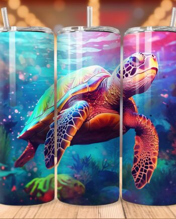 Tumbler - Colorful turtle