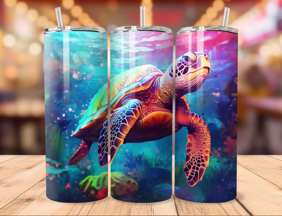 Tumbler - Colorful turtle