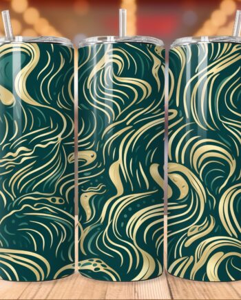 Tumbler - Dark cyan gold