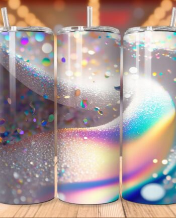 Tumbler - Hvid sølv glitter