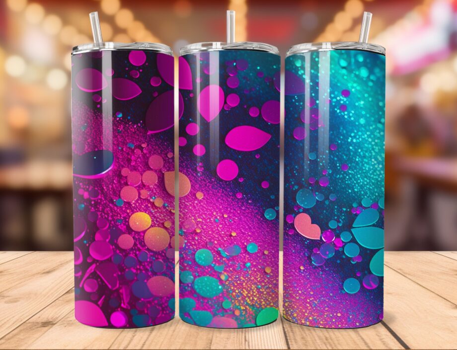 Tumbler - Pink blue glitter