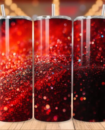 Tumbler - Rød glitter