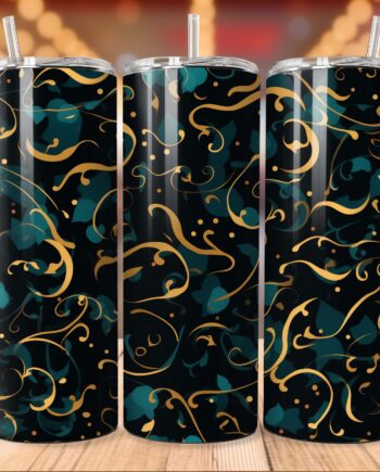 Tumbler - Turqouise gold black