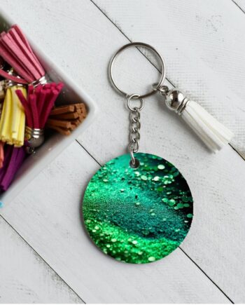 Nøglering- Grøn glitter
