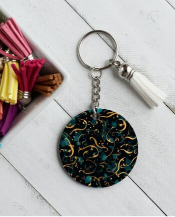 Nøglering- Turquoise gold black