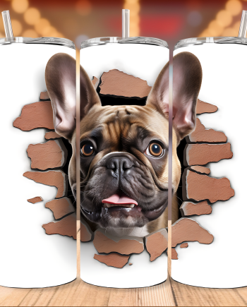 Tumbler - French bulldog i væg