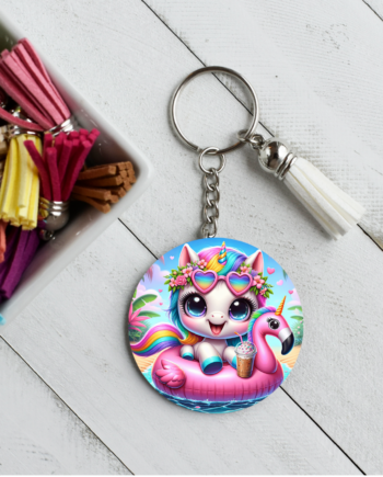 Nøglering- Beach Unicorn 8