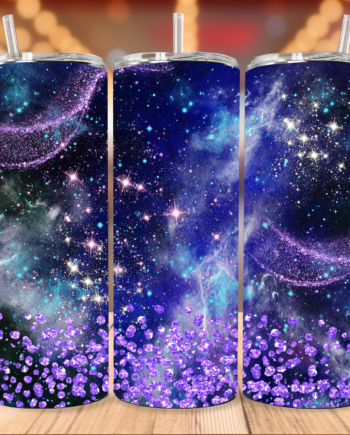 Tumbler - Blue purple glitter