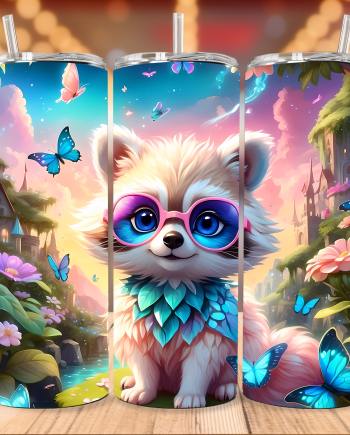 Tumbler - Colorful racoon