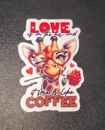 Klistermærker - Love is in the air and it smells like coffee