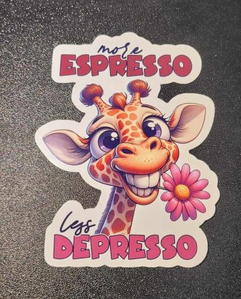 Klistermærker - More espresso, less depresso