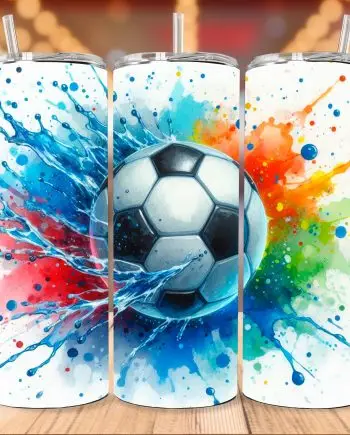 Tumbler - Watercolor fodbold