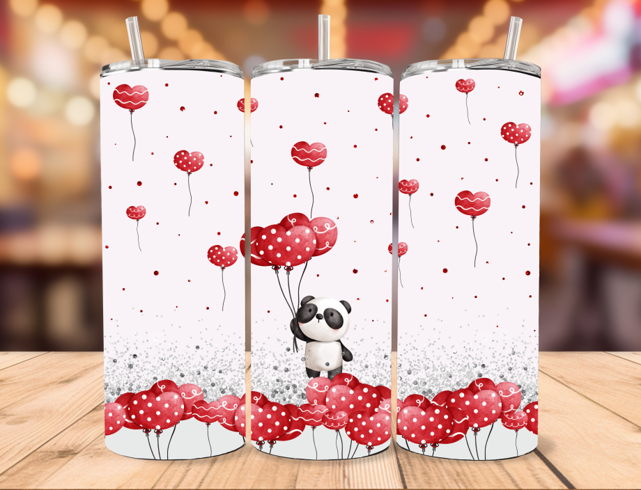 Tumbler - Panda ballon valentine