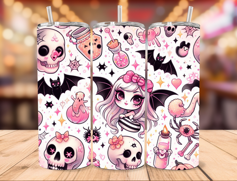 Tumbler - Pink halloween