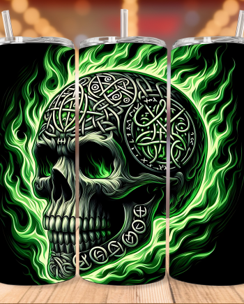 Tumbler - Green Skull